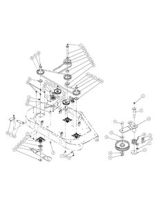 Fabricated Deck Spindle Assembly 48-Inch Diagram and Parts List for ENFORCER48 53AI3AGV750-21HP Cub Cadet Lawn Tractor
